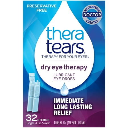 Thera Tears Lubricant Eye Drops Single Use Containers, 0.02 Fl Oz, 32 Ct