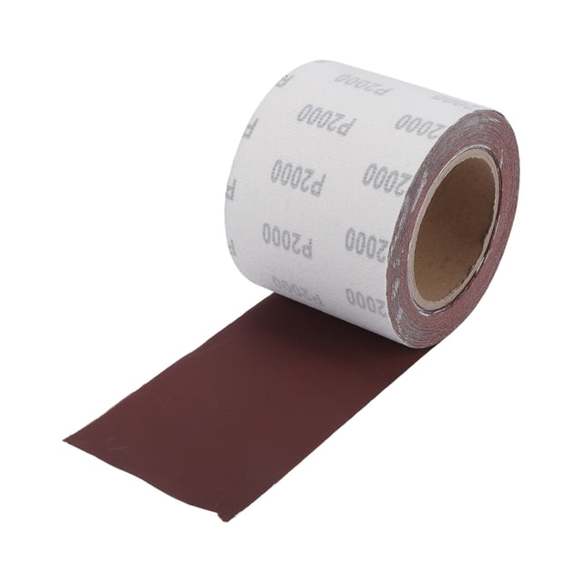 Papel de lija de larga duración Unique Bargains P2000 393.70"x3.94" Rollo de lija roja de terciopelo 1 pieza