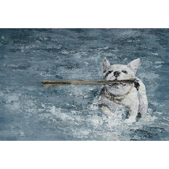 Parvez Taj Swimming Dog Canvas Wall Art