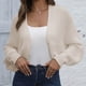 thumbnail image 3 of Suéter de mujer estilo europeo con mangas, chaqueta informal para otoño e invierno, nuevos estilos, top acrílico para mujer., 3 of 6