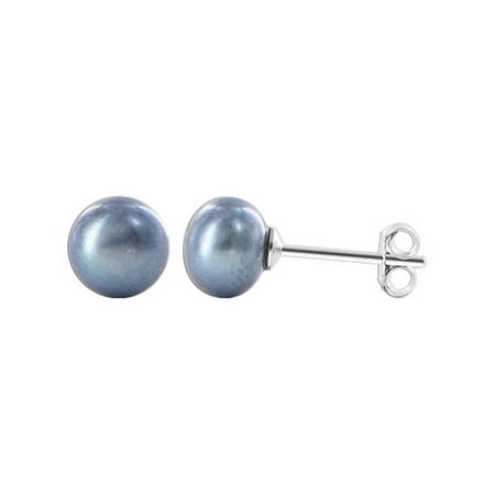 Silver 8mm Origami - Gem Avenue 925 Silver 8mm Round Lavender Fresh Water Pearl Stud Earrings June Birthstone