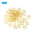 thumbnail image 3 of Uxcell Metal Pendants Drops, 50 Pack Hollow Heart Shape Mini Pendant for Jewelry Making DIY, Golden, 3 of 5