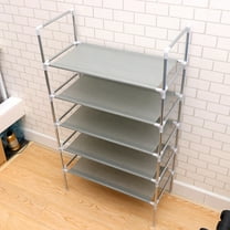 PAMINGONO Shoe Organizer Rack Metal Shoe Shelf Light Grey 1Set 23.6*11.8*42.5in