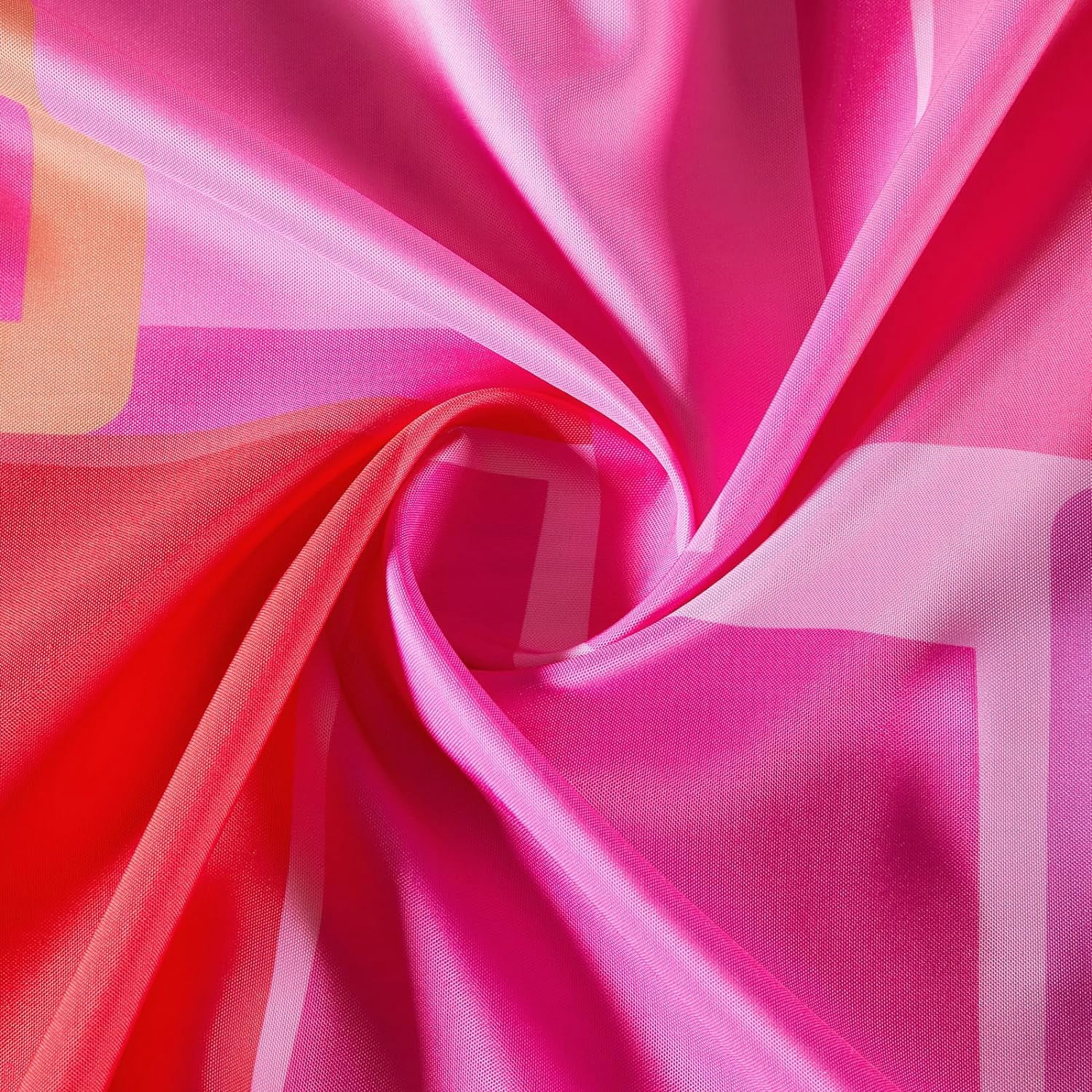 Colorful Pink Fabric Shower Curtain for Bathroom Aesthetic Decor, Heavy Duty Bright Abstract Geometric Modern Y2K Simple Groovy Preppy Shower Curtain Set with Hooks