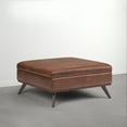 thumbnail image 3 of Simpli Home Owen XL 40 inch Wide Solid Wood Coffee Table Storage Ottoman, Distressed Pecan Brown, 3 of 6