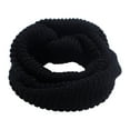 thumbnail image 5 of YWOAGH Womens Thick Knit Winter Two Circles Loop Pullover Scarf Scarf Black, 5 of 5
