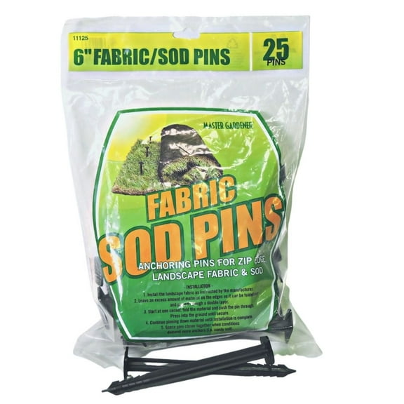 Master Mark 6 in. Landscaping Staple Pins, Lawn Sod Fabric Pins, Plastic Garden Stakes (25-Pack)