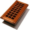Decor Grates 4" x 12" Cherry Wood Natural Finish Lattice Design Floor Register