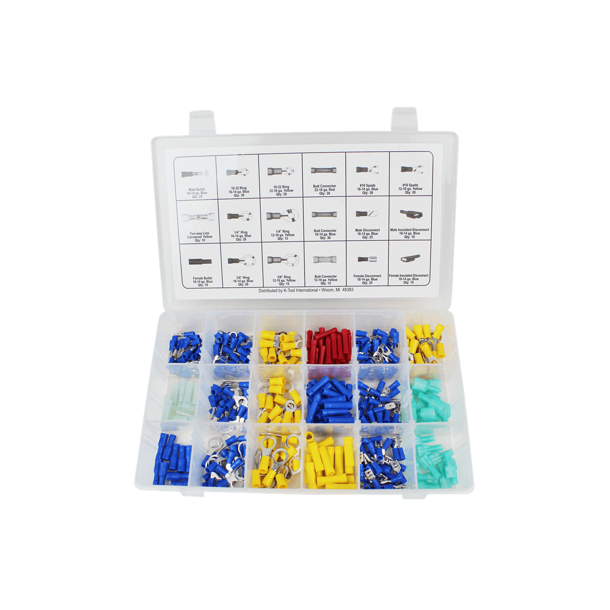 K-Tool 87 360pc Insulated Solderless Electrical Wire Terminals