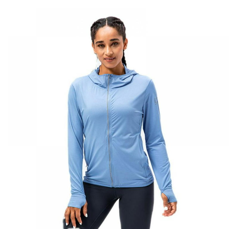 Women's UPF 50+ Sun Protection UV Jacket - Zip Up Hoodie Long Sleeve Hiking  Fishing SPF Performance Shirt with Thumbhole
