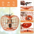 thumbnail image 6 of Demi Bonn 16" Metal Hanging Bird Feeder with Cage and 4 Metal Ports, Squirrel-proof Wild Bird Feeder for Outdoors, Orange, 6 of 9