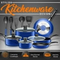 thumbnail image 6 of SereneLife 15 Piece Pots and Pans Non Stick Kitchenware Cookware Set, Blue, 6 of 8