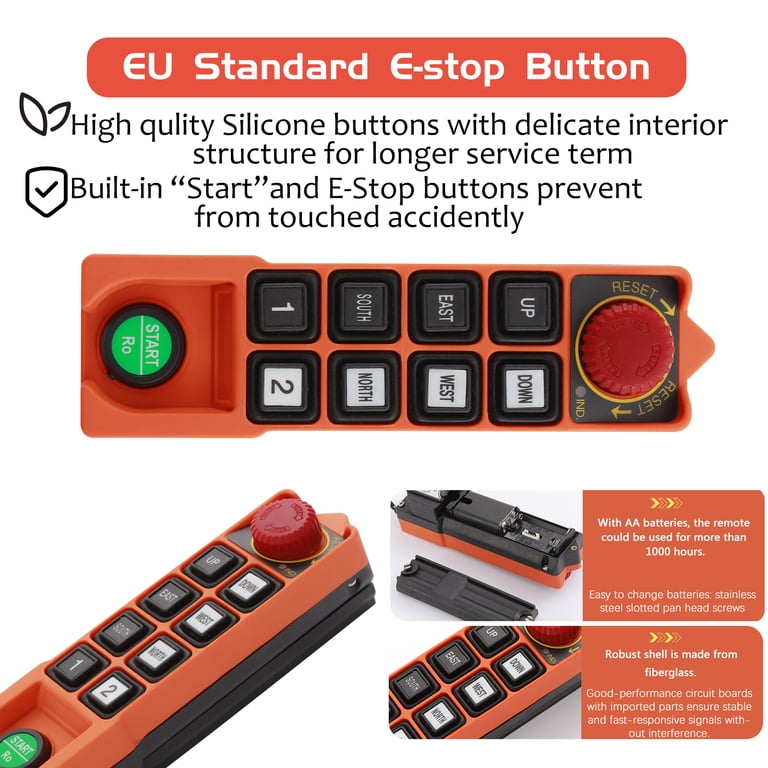 220VAC 6 Channels 1 Speed Hoist Crane Radio Remote Control System HS-6