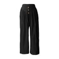 thumbnail image 4 of Aihuaihua Palazzo Pants for Women Casual Summer Wide Leg Cropped Pants Culottes Gaucho Beach Vacation Outfits Black M, 4 of 4