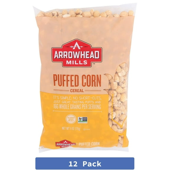 (Case of 12 ) Arrowhead Mills - All Natural Puffed Corn Cereal - 6 oz.