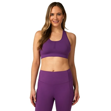

3 Pack 32 Degrees Cool Women s Fitted Seamless Racerback Sports Bra - Sparkling Grape - Medium