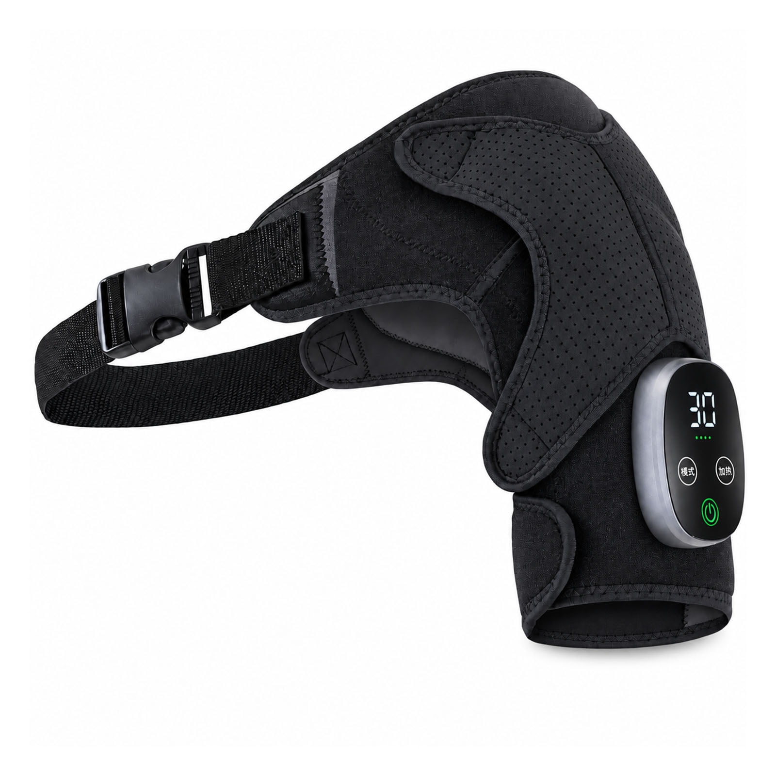 Komprio Shoulder Massager with Heat, Compression & Vibration, Wearable Shoulder Wrap with Adjustable Strap for Left or Right Shoulder, Comfort Support Device for Home & Office