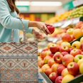 thumbnail image 5 of Rustic Style Nordic Stripes Washable Shopping Bag - Machine Washable Eco-Friendly Grocery Tote, 5 of 5