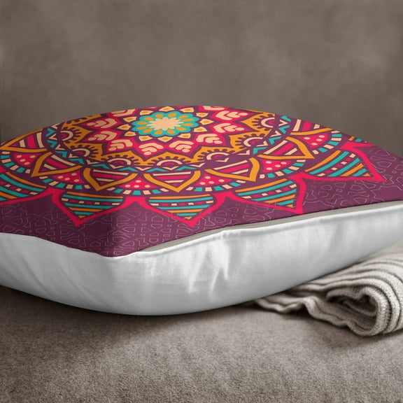 S4Sassy Mandala Printed Cushion Cover Home Decorative Plum Pillow Case - Choose Size