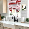 thumbnail image 5 of Red Pink Gray Stripes Balloon Curtains for Bedroom/Front Door/Bathroom, Modern Abstract Minimalist Retro Tie Up Curtains 63 Inch Length Light Filtering Kitchen Curtains Shades for Windows 46"x63", 5 of 8