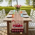 thumbnail image 4 of Table Runners 70 Inches Long Dress Scarves, Valentine's Day Farmhouse Coffee/Dining/Kitchen Table Decor, Holiday Table Runner, Red Love Heart Roses Romantic Truck Wooden 13x70 Inch, 4 of 9