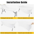 thumbnail image 5 of Smiry 2 Pack 8FT Stretch Spandex Tablecloths, Waterproof and Elastic Fitted Table Cloth, Washable Table Cover for Rectangle Tables, White, 5 of 8