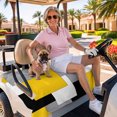 thumbnail image 3 of Golf Cart Seat Covers for 2 Seater,Yellow Grey Black Geometric Microfiber Cart Seat Towel Blanket,Middle Century Art Abstract Aesthetics Absorbent Bench Seats Protector for Golf Course 51"x31", 3 of 9