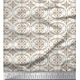 thumbnail image 1 of Soimoi Brown Velvet Fabric Moroccan Damask Printed Craft Fabric by the Yard 58 Inch Wide, 1 of 3