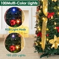 thumbnail image 6 of BSHAPPLUS® 6ft Pre-Lit Pop-Up Christmas Tree with Remote Control,Pre-Decorated Artificial Slim Christmas Tree with 100 LED Lights, 36 Christmas Ball,21Bows,4 Ribbon and 11 Light-Modes for Home, Party, 6 of 9
