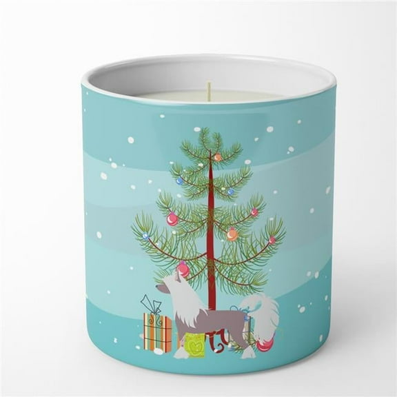 Chinese Crested Merry Christmas Tree 10 oz Decorative Soy Candle 3.25 in x 3.75 in