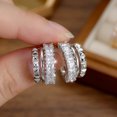 thumbnail image 4 of NICKSUN 3-in-1 Stackable Hoop Earrings, Sparkling Square Cubic Zirconia Irregular Geometric Luxury Hoop Ear Jewelry, 4 of 9