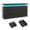 thumbnail image 3 of ChVans Black 10 Drawer Dresser with LED Lights, 63" Wide Modern Wood Chest of Drawers with Charging Station & Handle Free, LED Black Dresser for bedroom, Living Room, Entryway, Hallway, 3 of 10