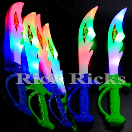12 Light-Up Ninja Swords Flashing LED Toy Sticks Glow Lot Party Ninja Favors Espadas
