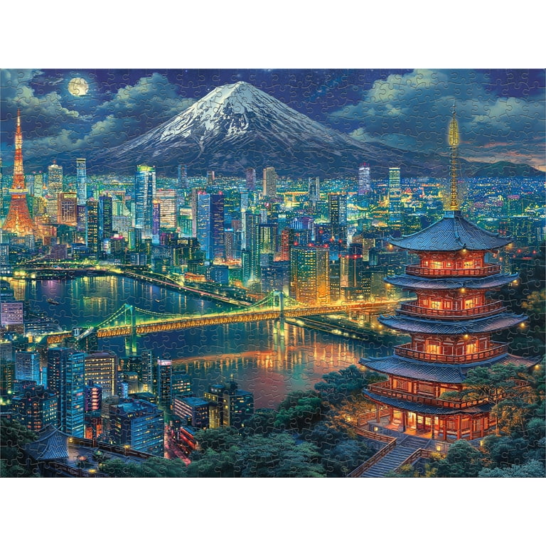 Ceaco Tokyo Night Glow Interlocking Jigsaw Puzzle - Walmart.com