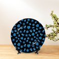 thumbnail image 6 of Zufioo Blue Octopus Print Bone China Decorative Plate, Ceramic Dinner Plate with Stand Ceramic Decoration Homewares-8in, 6 of 6