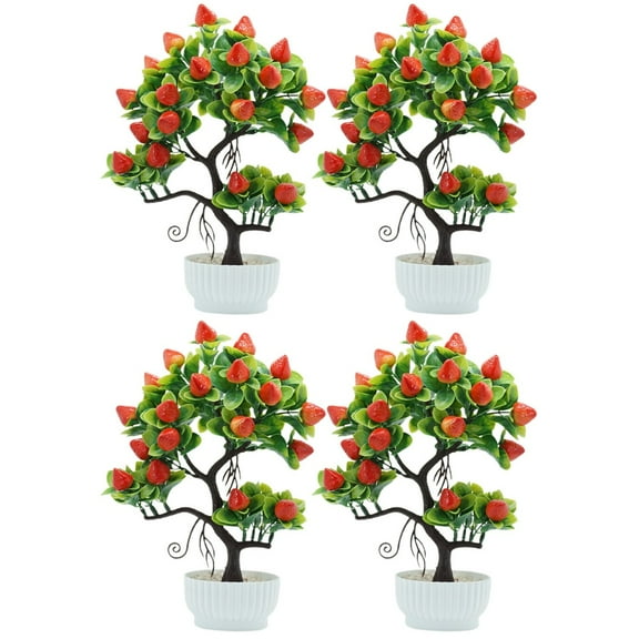 2 Pack Large Faux Plants for Indoors Artificial Fruit Tree Office Decoration