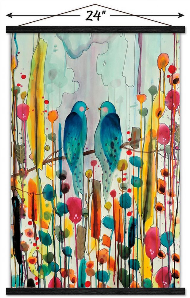 Sylvie Demers - Birds Wall Poster with Magnetic Frame, 22.375" x 34"