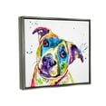 thumbnail image 3 of Stupell Vivid Rainbow Dog Pet Portrait Animals & Insects Painting Gray Floater Framed Art Print Wall Art, 3 of 6
