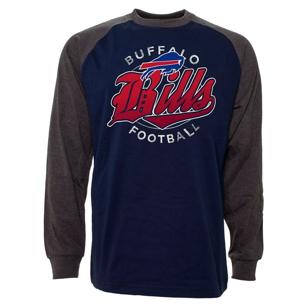 Buffalo Bills Rounder Raglan Long Sleeve Jersey T-Shirt - Old Time Football