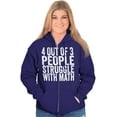 thumbnail image 4 of 4 out of 3 Struggle Math Nerd Humor Zip Up Hoodie Men's Women's Brisco Brands 4X, 4 of 6