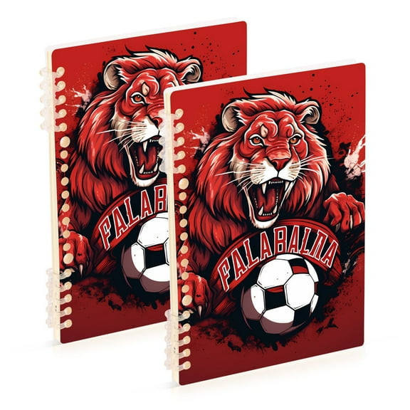 Lion Football Ring Binder Notebook Journey Note Diary College Ruled Spiral Notebook Study Loose Leaf Paper A5 60 Pages