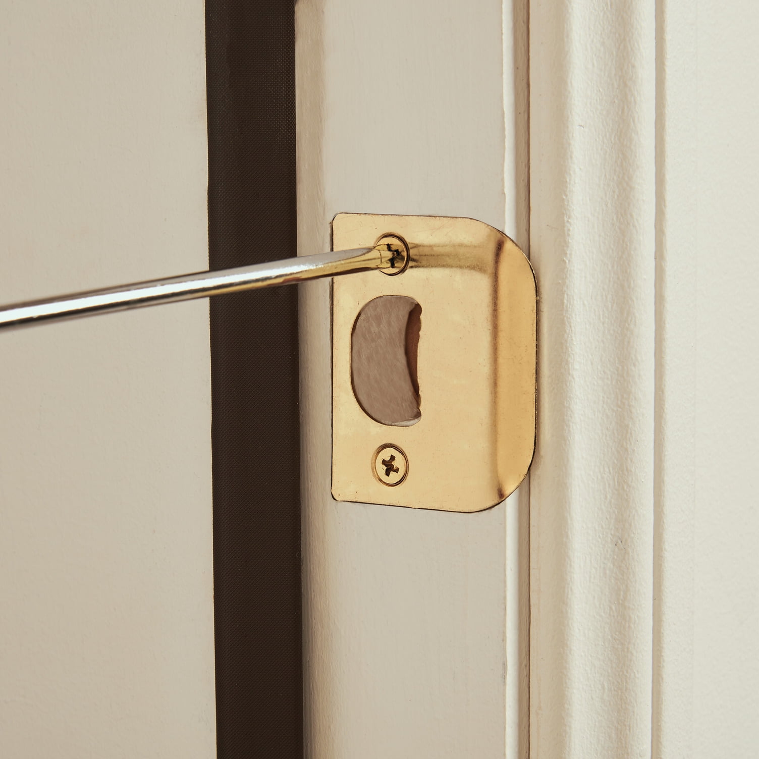 (2 pack) Hyper Tough Interior Non-Locking Tulip Style Passage Doorknob, Polished Brass Finish