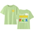 thumbnail image 5 of Odeerbi Toddler Boys Girls Summer Cartoon Print Shirt Toddler Baby Short Sleeve Cotton T-shirt Comfortable Solid Color Graduation Print Top Green 3-4 Years, 5 of 5