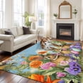thumbnail image 2 of Large Area Rugs for Living Room Bedroom, Easter Bunnies 6'x9' Rug Washable Carpet Runner Indoor Outdoor, Spring Easter Eggs Garden Floral Non Slip Floor Mats Rug for Kitchen, Playroom, 2 of 8