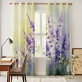 thumbnail image 3 of Lavender Kitchen Curtains Window Panels, Purple Floral Spring Country Nature Wildflower Plant Insulated Window Treatment Curtain, Grommet Curtains for Bedroom/Living Room/Bathroom, 2 Piece 42"Wx84"L, 3 of 8