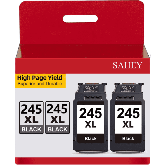 245XL Ink Cartridges Compatible for Canon ink 245 and 246 for PG-245XL CL-246XL for MX490 MG2522 MX492 MG2520 Printer(2 Black)