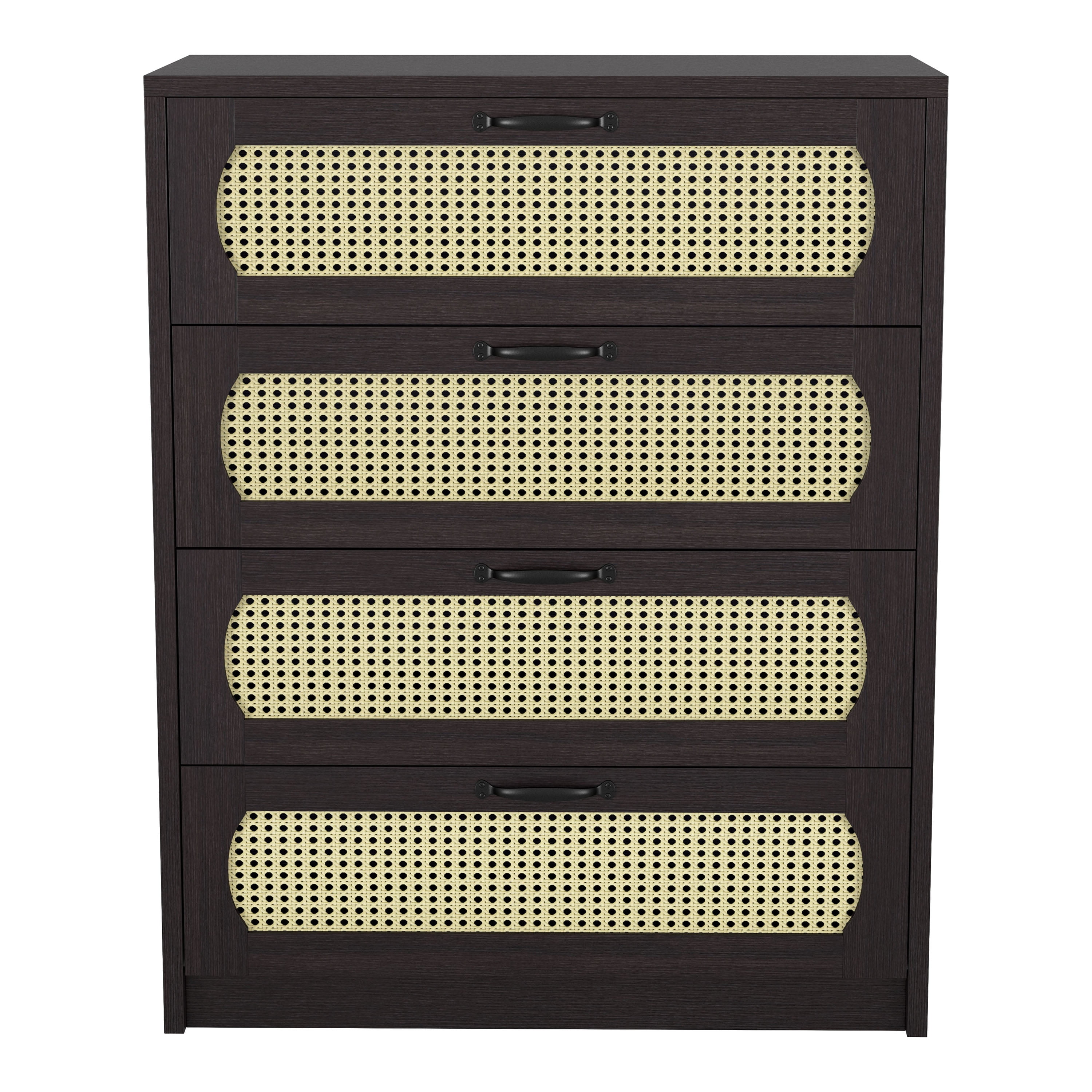 Furniture of America Evalte Adult Modern 4-Drawer Wood Vertical Dresser, Espresso