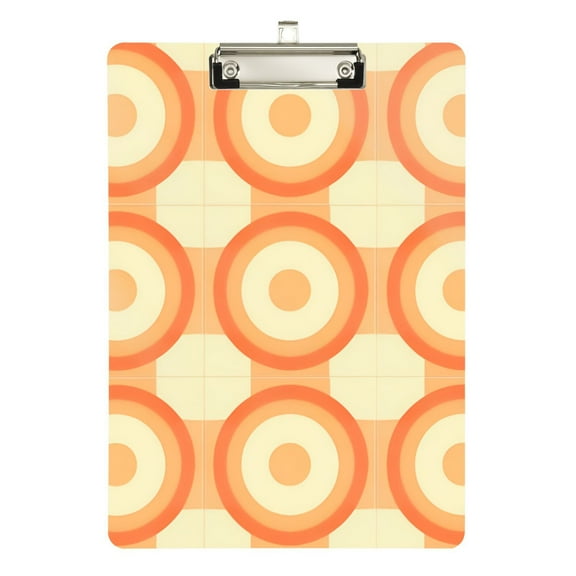 FORMRS Acrylic Clipboard with Low Profile Clip Standard A4 Letter Size, 12.5" x 9", Orange Circle