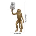 thumbnail image 3 of Decorative Monkey Figurine Lamp with Corded LED Light and Manual On-Off Control, Sculptural Design for Study, Hallway, or Windowsill Display, 3 of 8