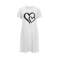 thumbnail image 4 of Elvqul Womens Nightgowns Sleepwear Nightshirts Womens Pajamas Dress Short Sleeve White Pull on Nightgowns, 4 of 7